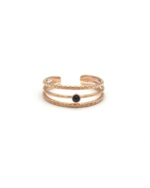 Aby bague or rose onyx