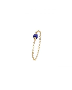 Bague chaine, or, pierre cube, lapis lazuli, jewerly, made in paris, gold, ring, stone, precious, handmade