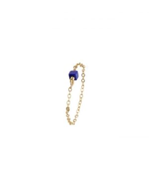 Bague chaine, or, pierre cube, lapis lazuli, jewerly, made in paris, gold, ring, stone, precious, handmade