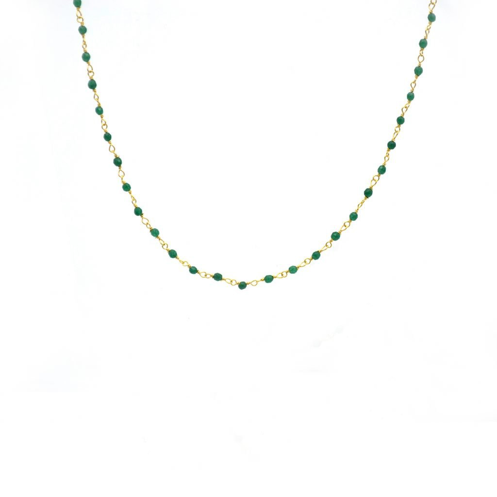 Collier Delhi Agate verte