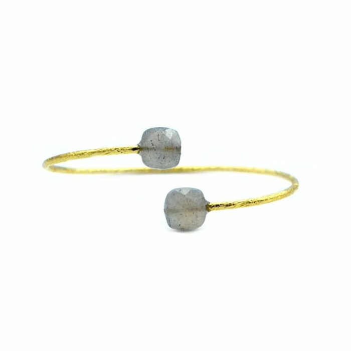 Bracelet jonc ornée de deux pierres fines Labradorite