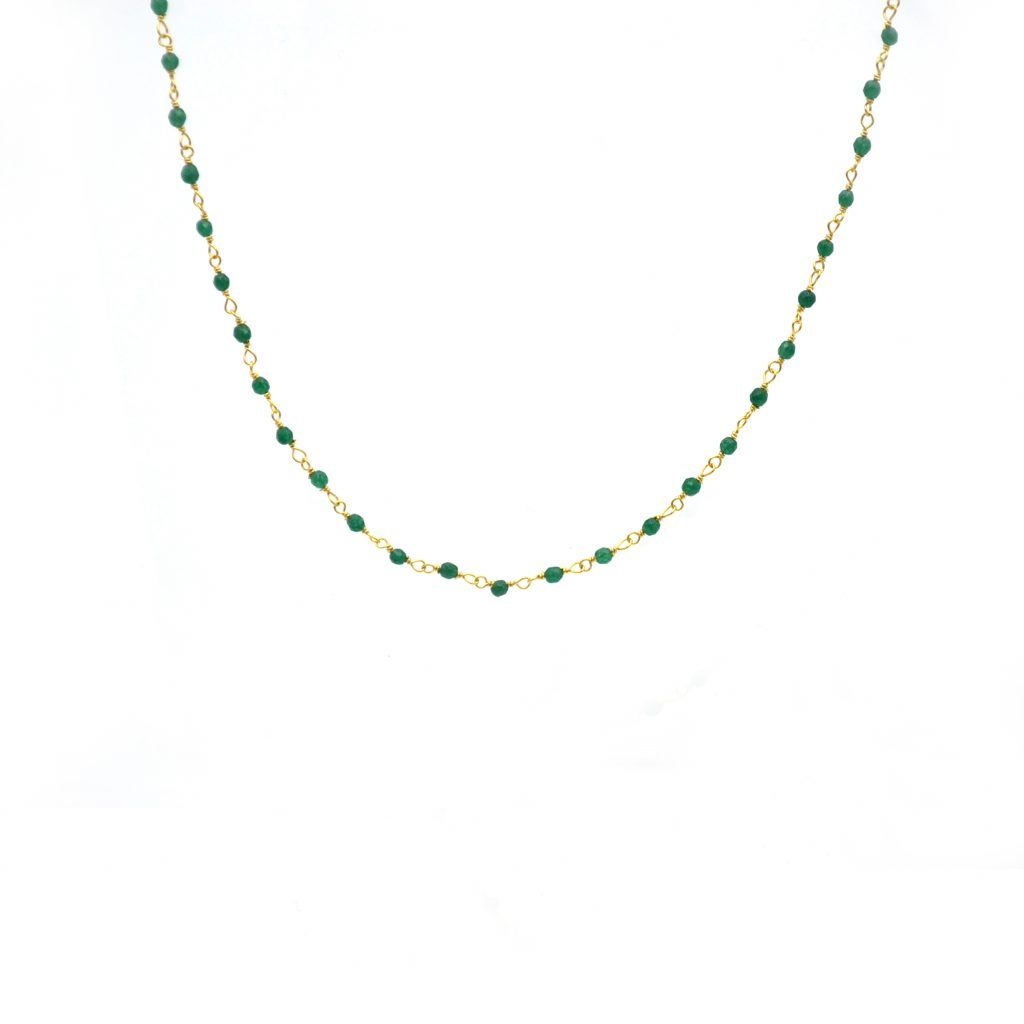 pépietbijoux,collier, plaqué or, delhi, agate verte
