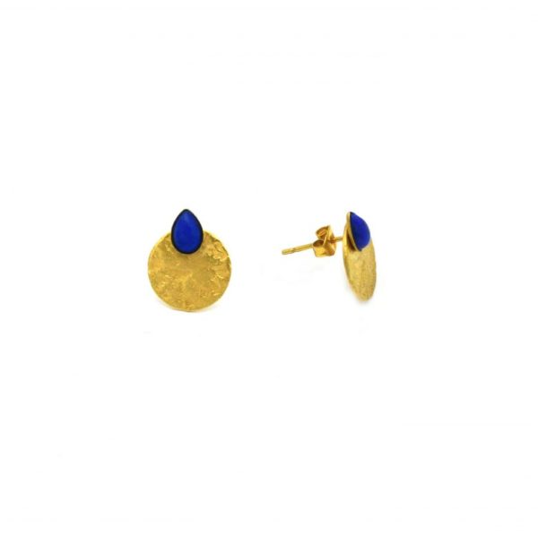 pepitebijoux,boucles d'oreilles,plaqué or,lapis lazuli