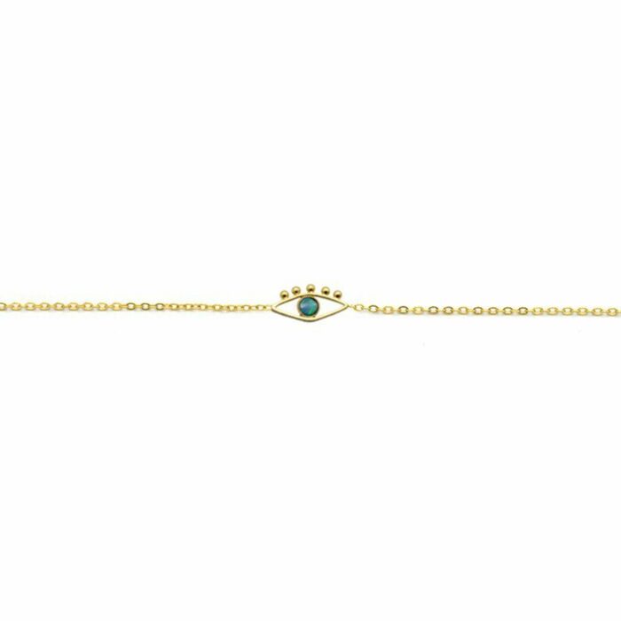 Bracelet avec pendentif œil orné de pierre opale