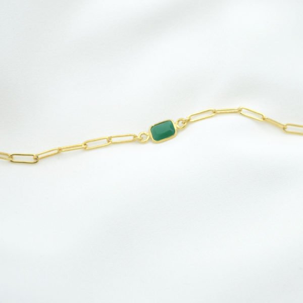 bracelet,jess,plaqué or,agate verte