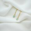 boucles d'oreilles,jess,plaqué or,Calcédoine