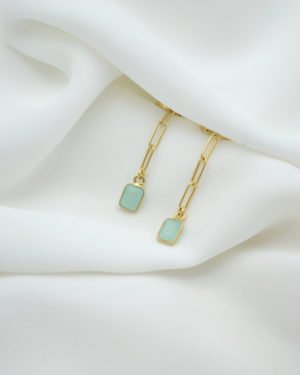 boucles d'oreilles,jess,plaqué or,Calcédoine