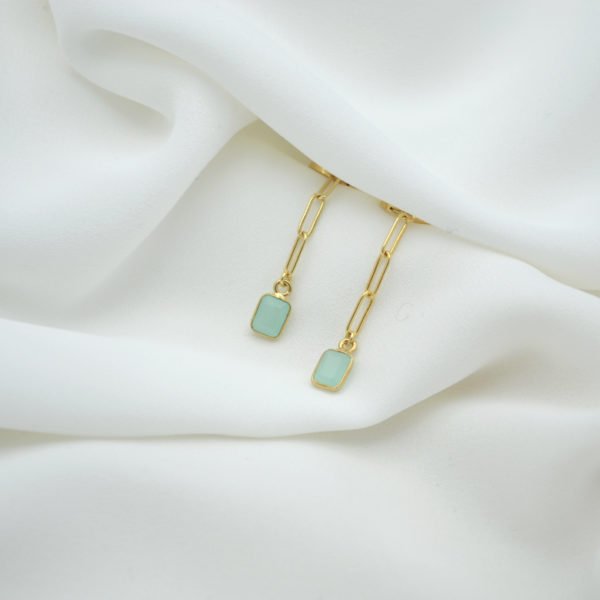 boucles d'oreilles,jess,plaqué or,Calcédoine