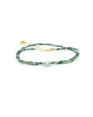 Amazonite, bracelet double tour, bracelet petites perles, dila, jaspe africain