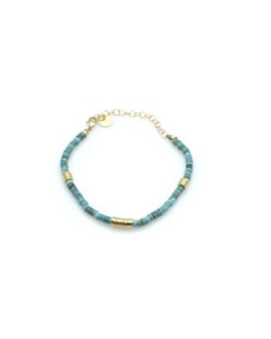 bracelet,plaqué or,dique,turquoise