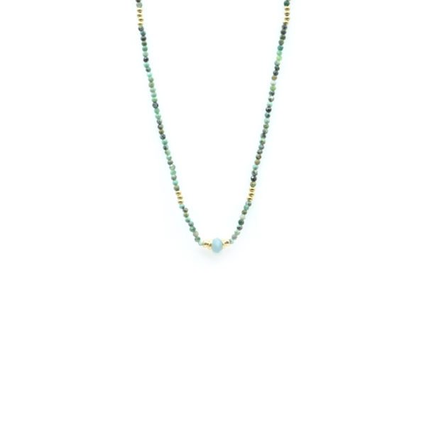 Amazonite, collier perle, collier ras de cou en petites perles, dila, jaspe africain, ras de cou en petites perles