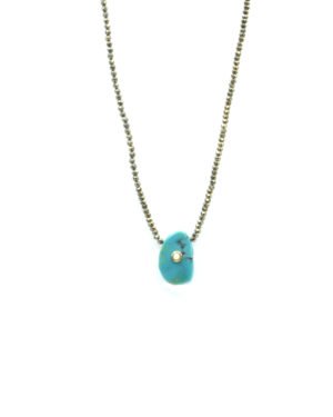 collier pendentif, collier pendentif turquoise, collier perles, collier pyrite, lesly, Nacre, pierre pyrite, pierre turquoise, pyrite, turquoise