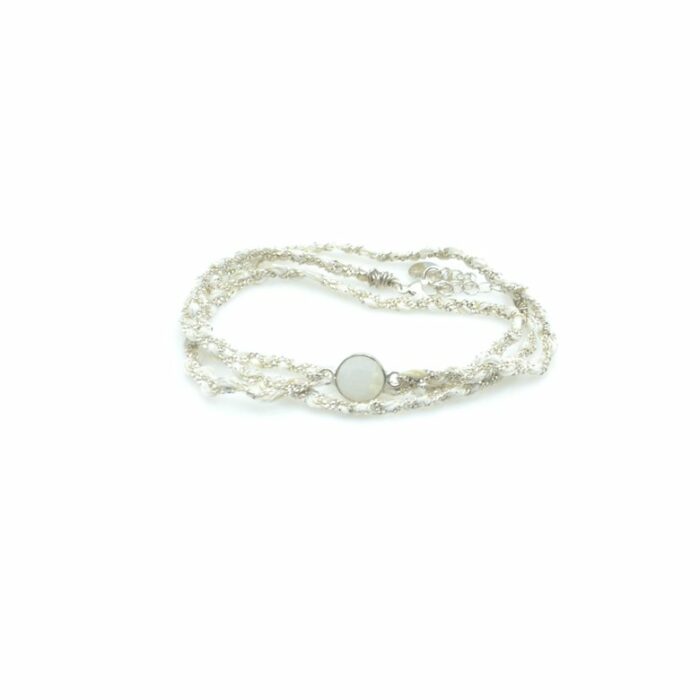 Bracelet multi tours tresse Argent