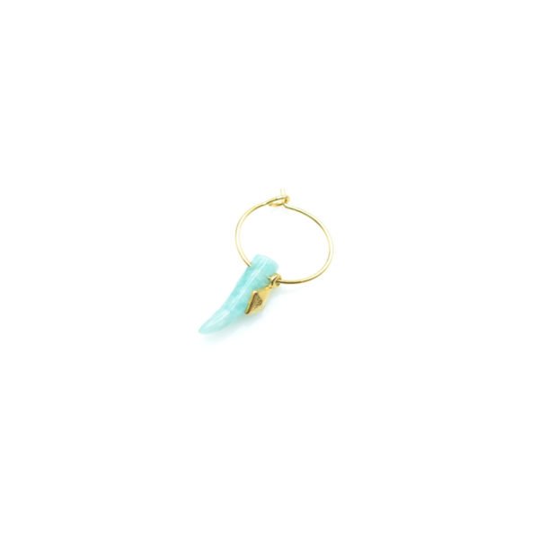créole unique, créole corne amazonite, créoles amazonite, boucles d'oreille amazonite, boucles d'oreille femme,