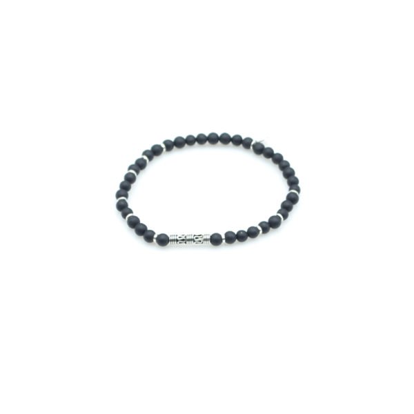 Bracelet de perles en agate noir, bracelet agate noir, bracelet pierre agate noir, bracelet perle agate noir homme, bijoux pour homme, bracelet pour homme, créateur de bijoux fantaisie paris