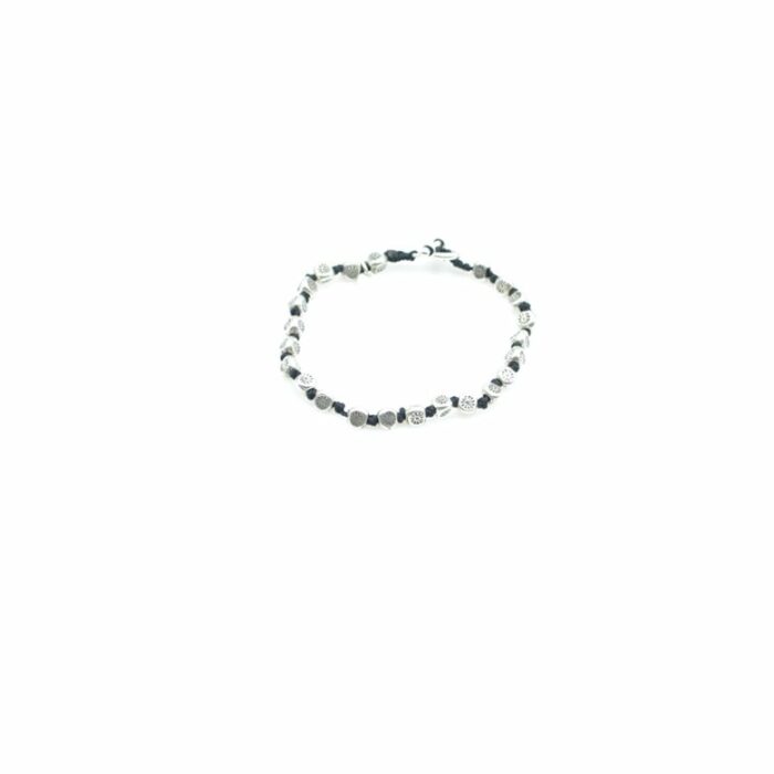 Bracelet lien perles d’argent