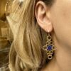 Boucles d'oreilles ,roxane,lapis lazuli,plaque or,pepite bijoux,paris,france,st honoré
