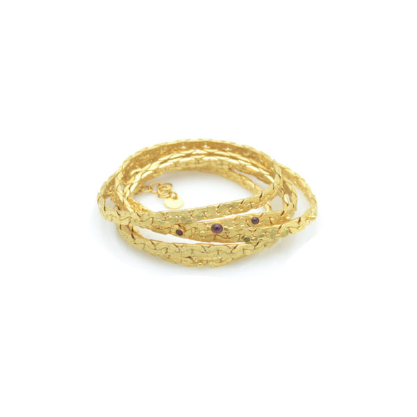 5 tours bracelets, kaly,pépite bijoux,paris, france,plaqué or,gold plated, grenat