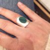 bague lea malachite pépite bijoux argent photo portée argent