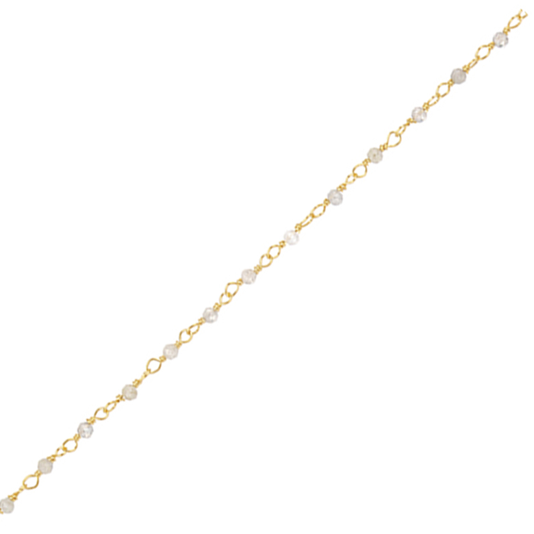 bracelet delhi perle plaqué or pepite bijoux labradorite