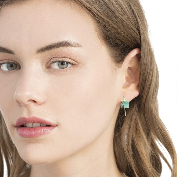 Boucles d’oreilles carrées onyx