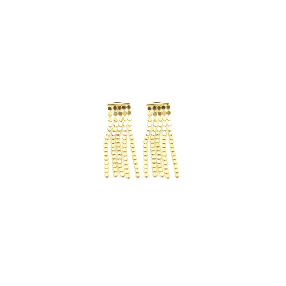 Boucles d’oreilles boules plates pendantes