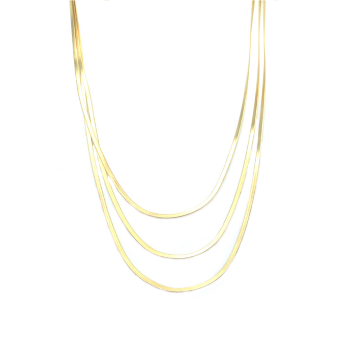 Collier maille plate 3 rangs