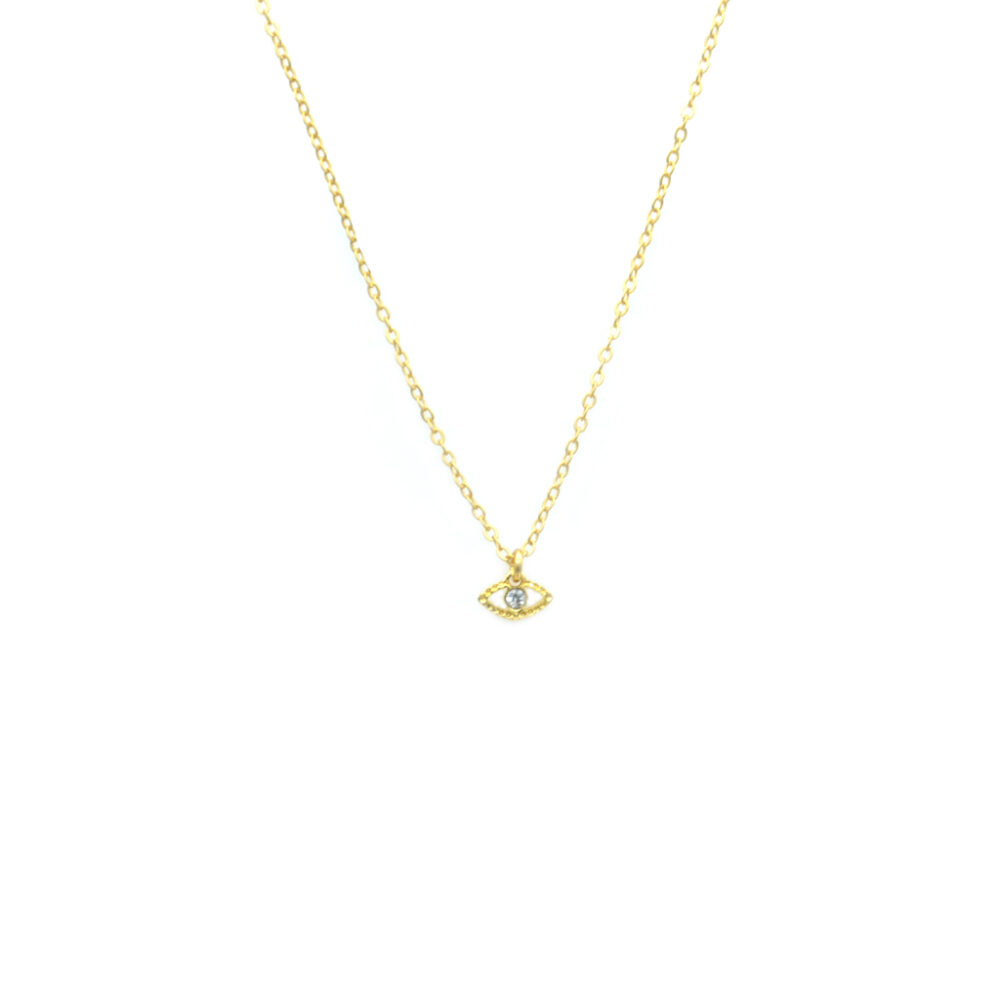 Collier œil orné d'une pierre fine
