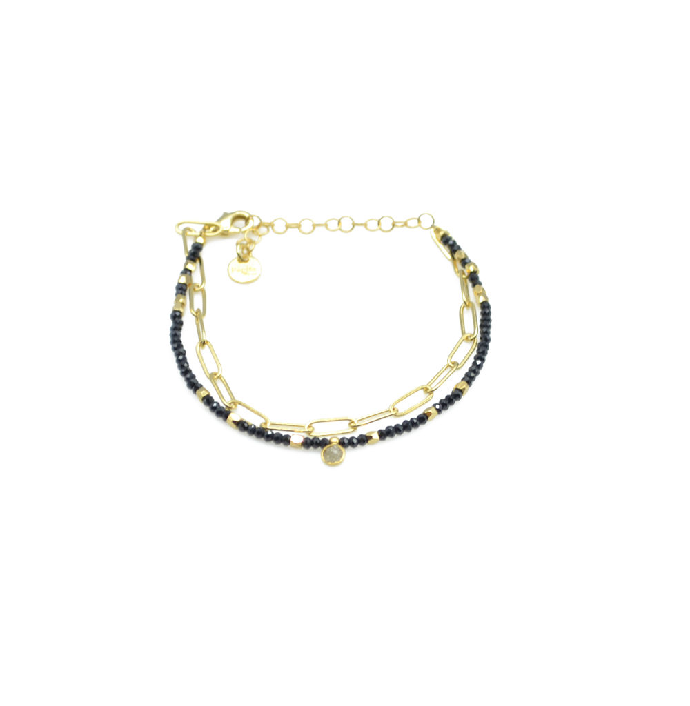 bracelet lia double spinelle eclat diamant