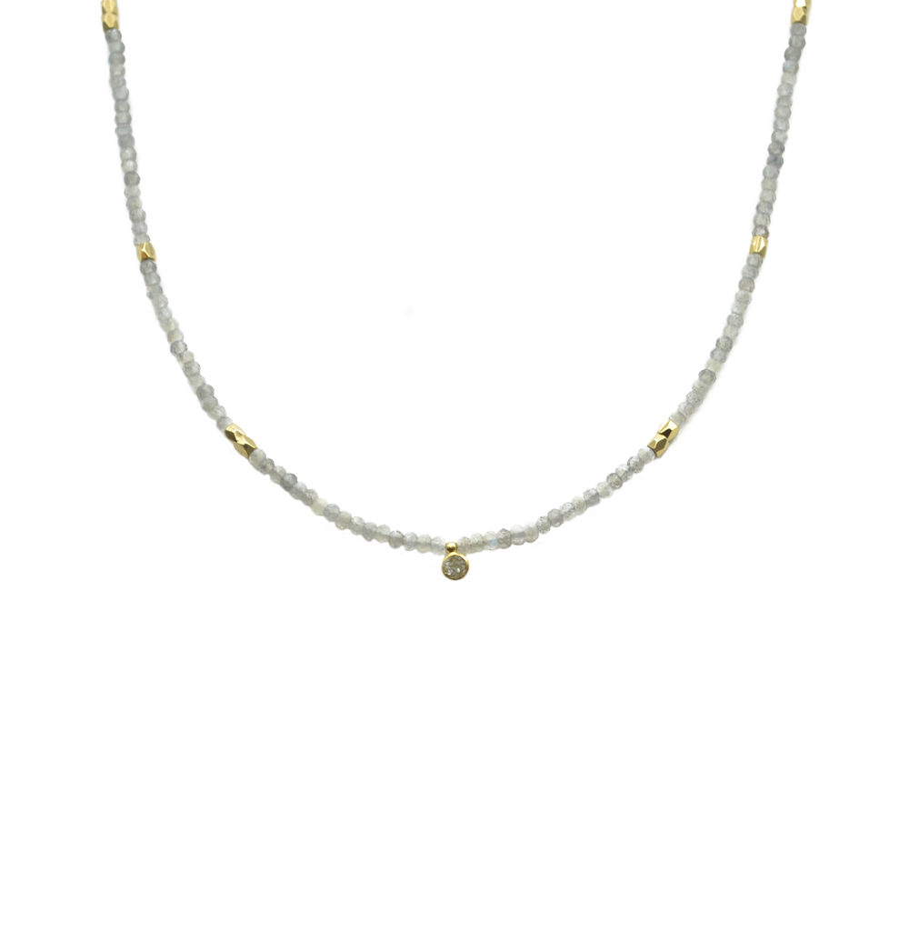 collier eclat diamant labradorite