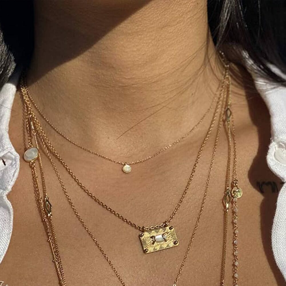 Collier pendentif pierre ronde – Image 2