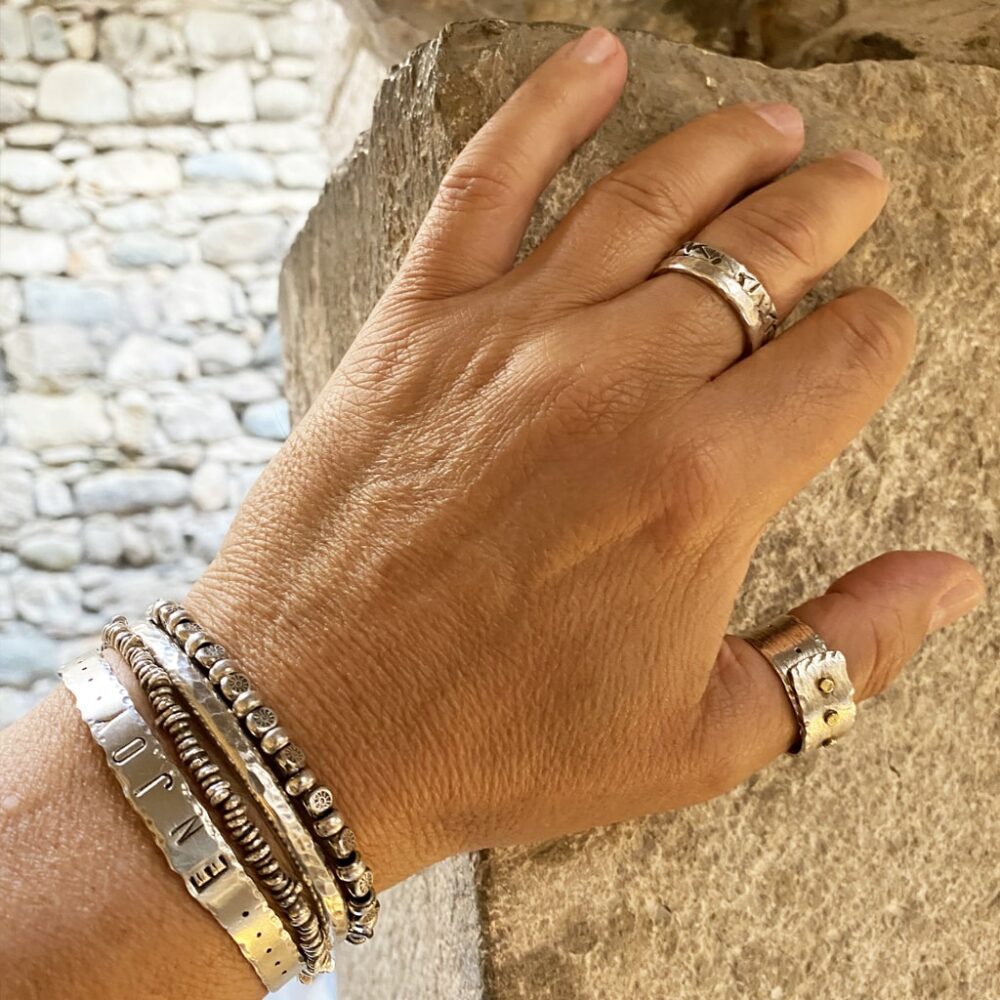 Bracelet perles argent – Image 2