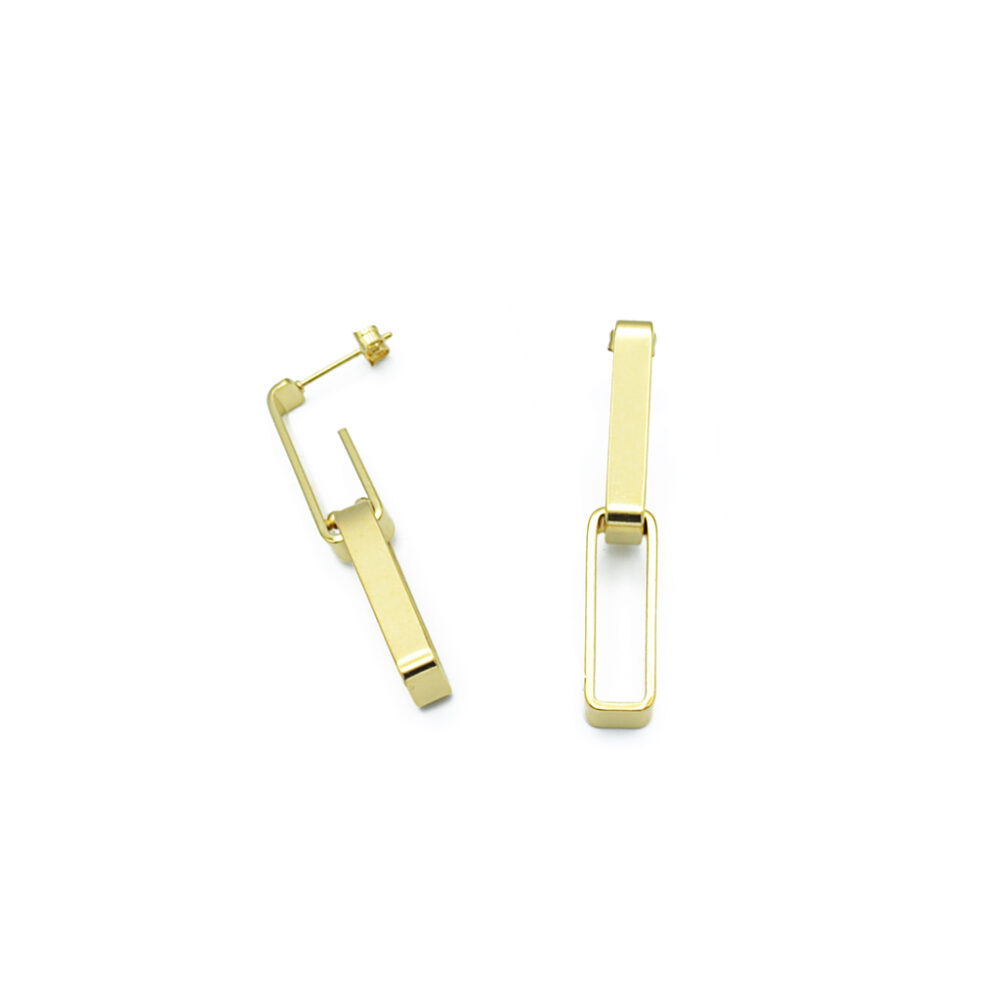 Boucles d'oreilles chaine rectangle