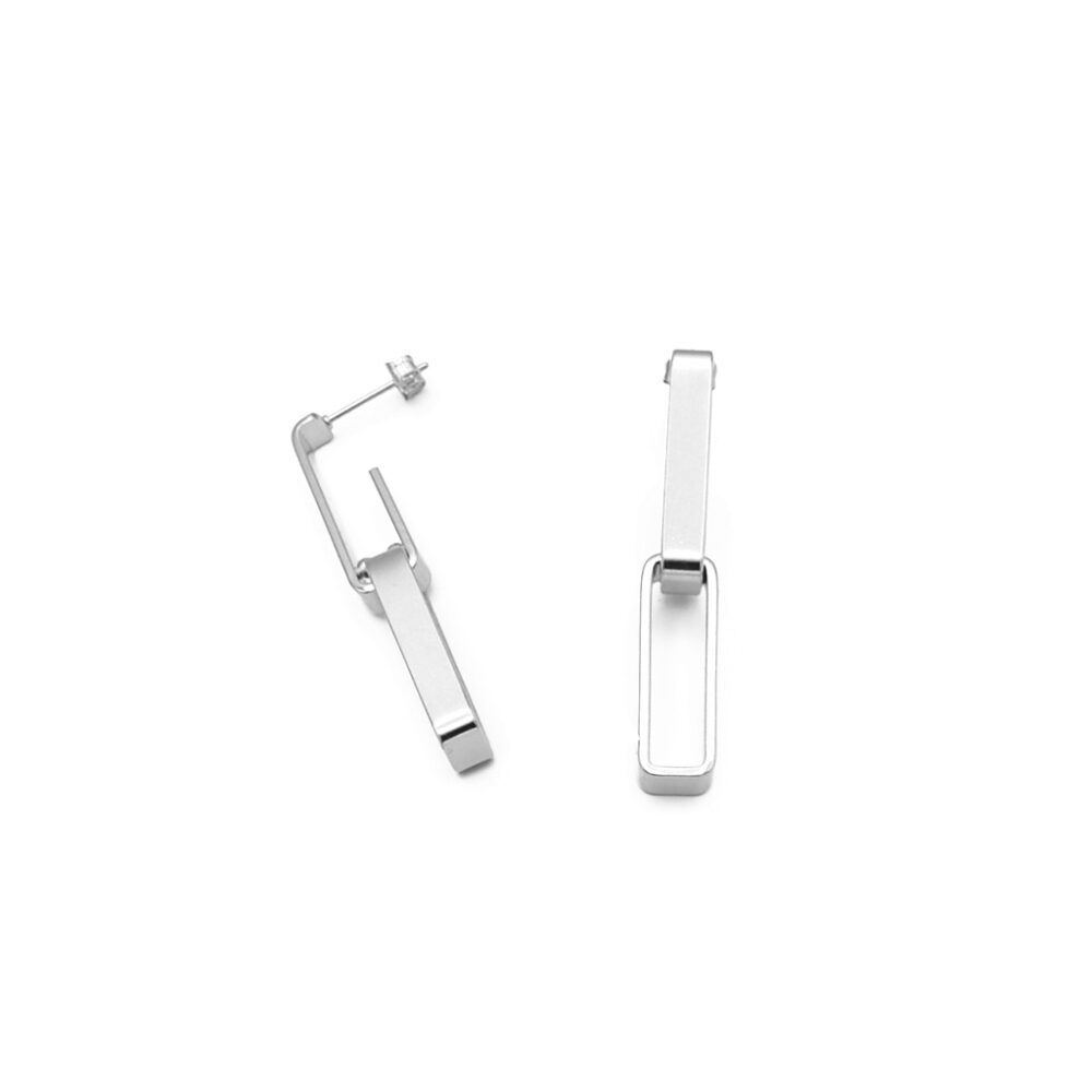Boucles d'oreilles chaine rectangle – Image 4