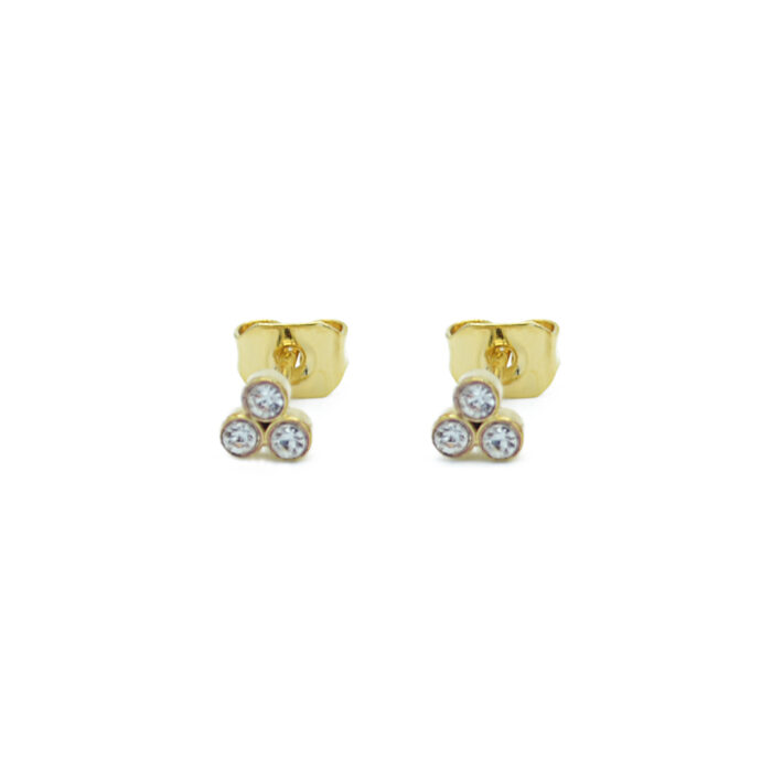 Boucles d’oreilles puces 3 cristaux