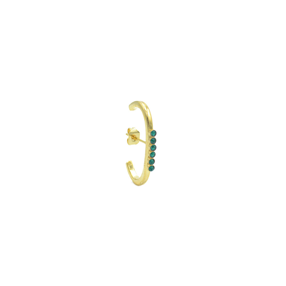 Boucle d'oreille demi cercle cristaux