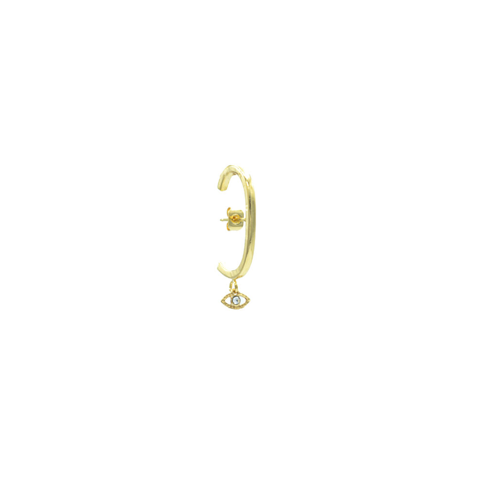 Boucle d'oreille demi cercle charm oeil