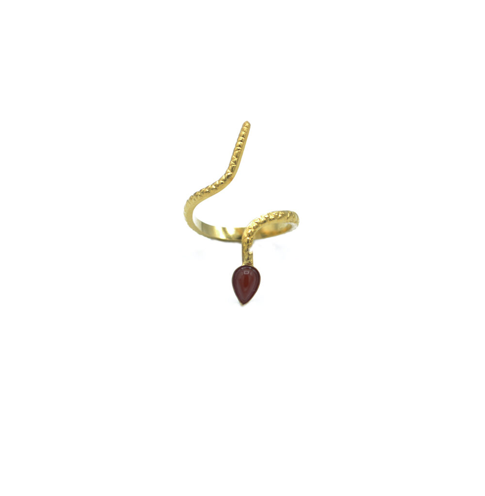 bague allonger cobra cornaline