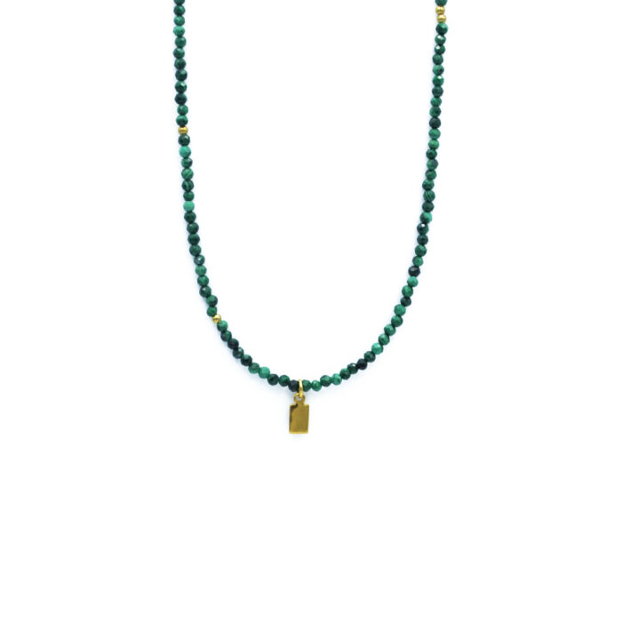 Collier en perles de malachite