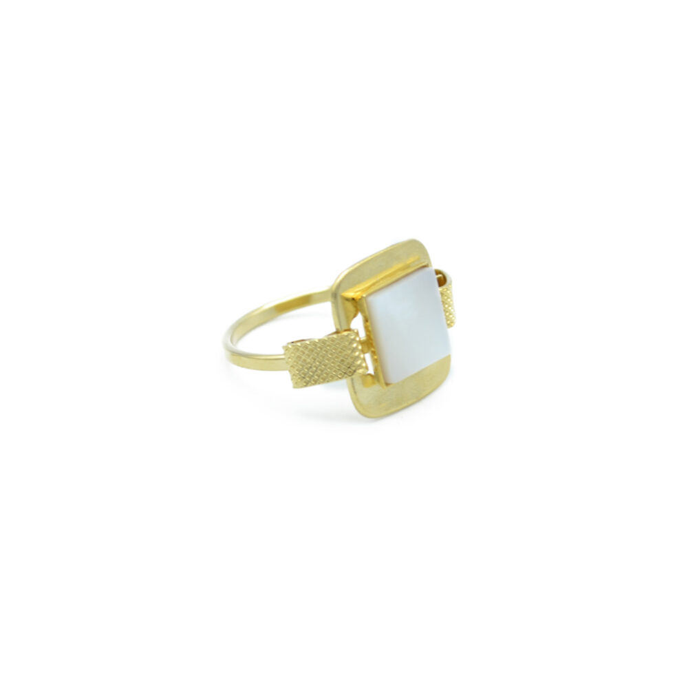 Bague carrée XL ornée d'une pierre – Image 2