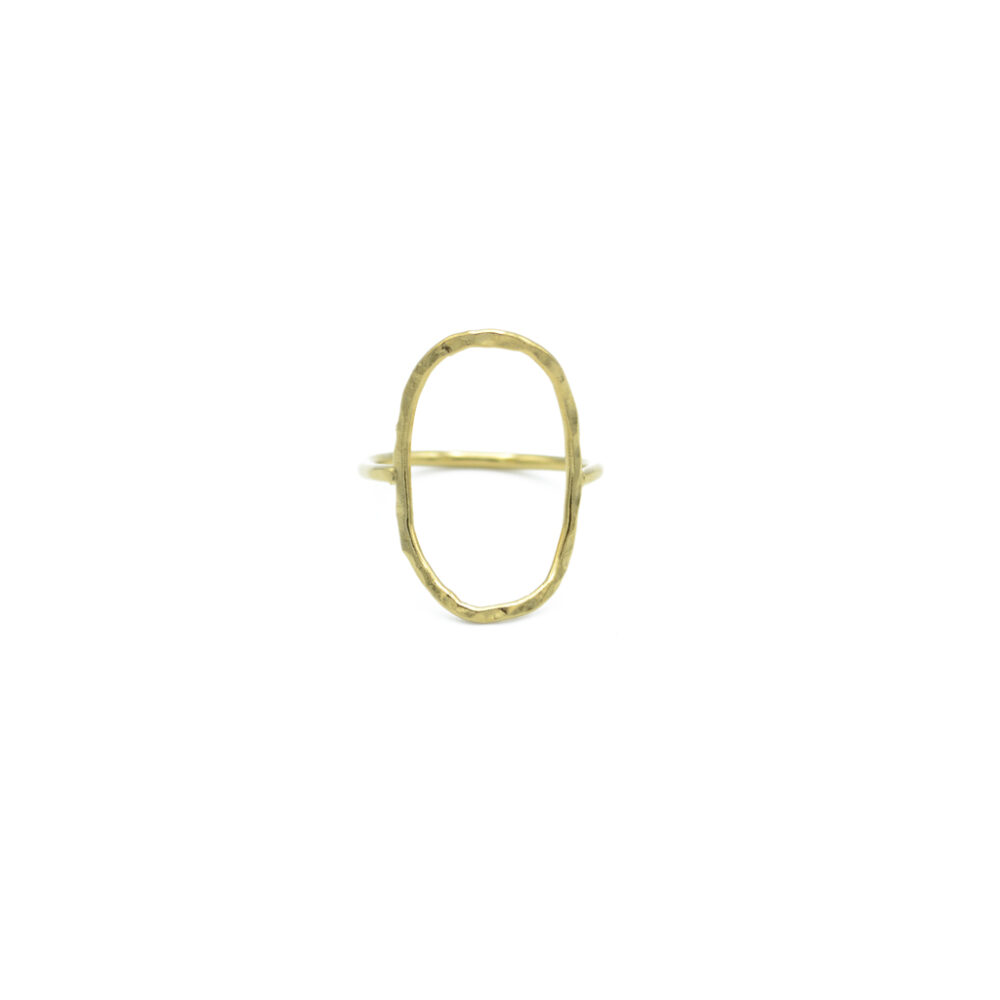 Bague ovale martelée