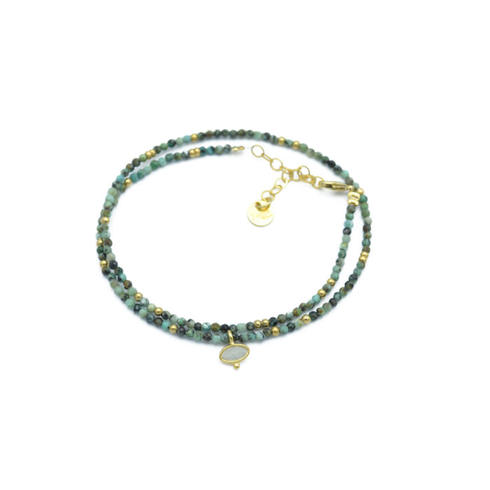 Bracelet perlé double tour – Jaspe africain