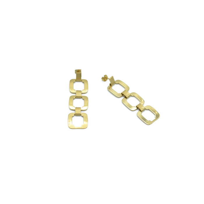 Boucles d’oreilles chaîne maille carrée XL