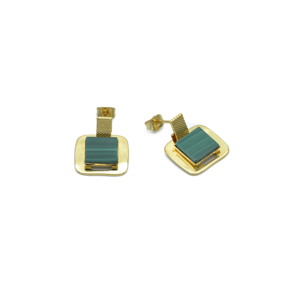 Boucles d'oreilles carrées XL ornées d'une pierre