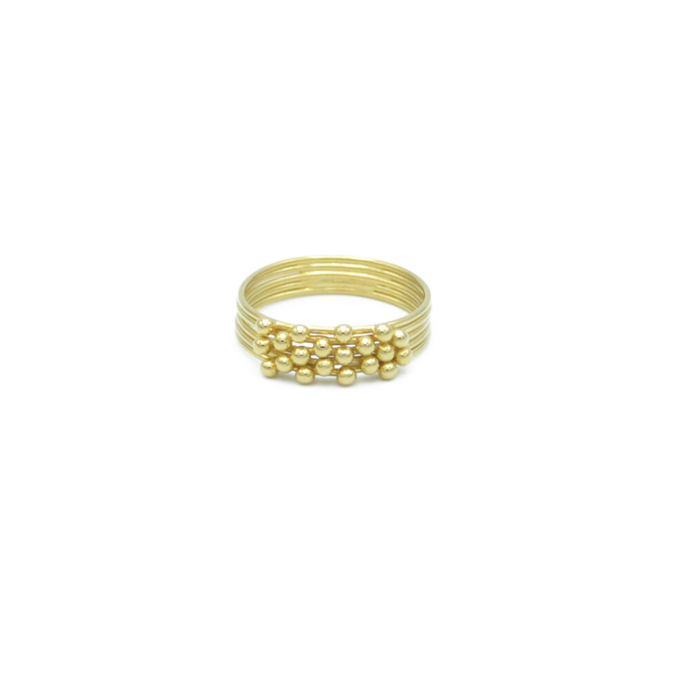 Bague multi-anneaux ornée de billes
