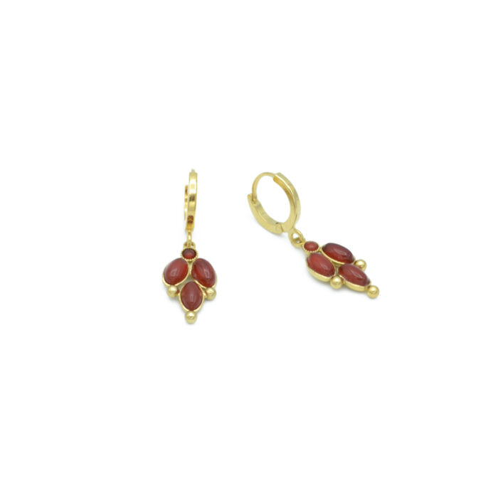 Boucles d’oreilles pendentif pierres – Cornaline