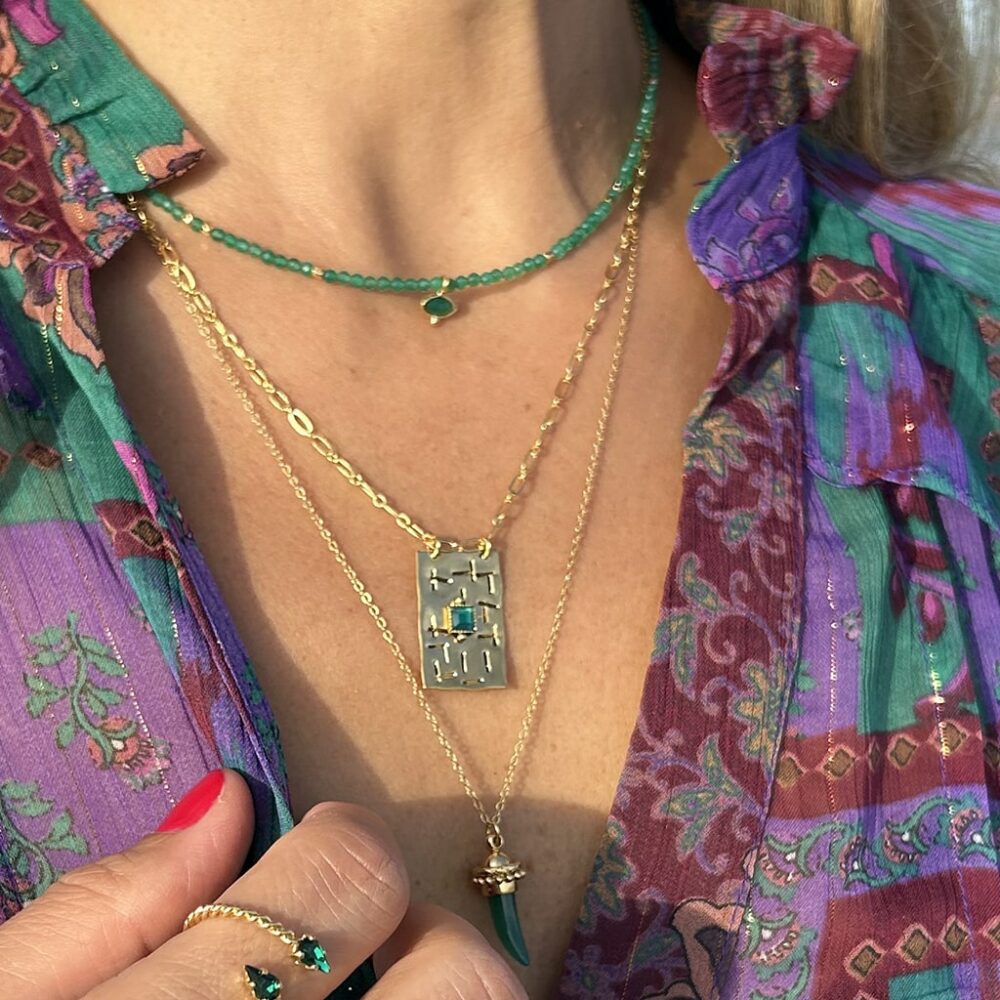 Collier perlé pendentif oeil – Image 3