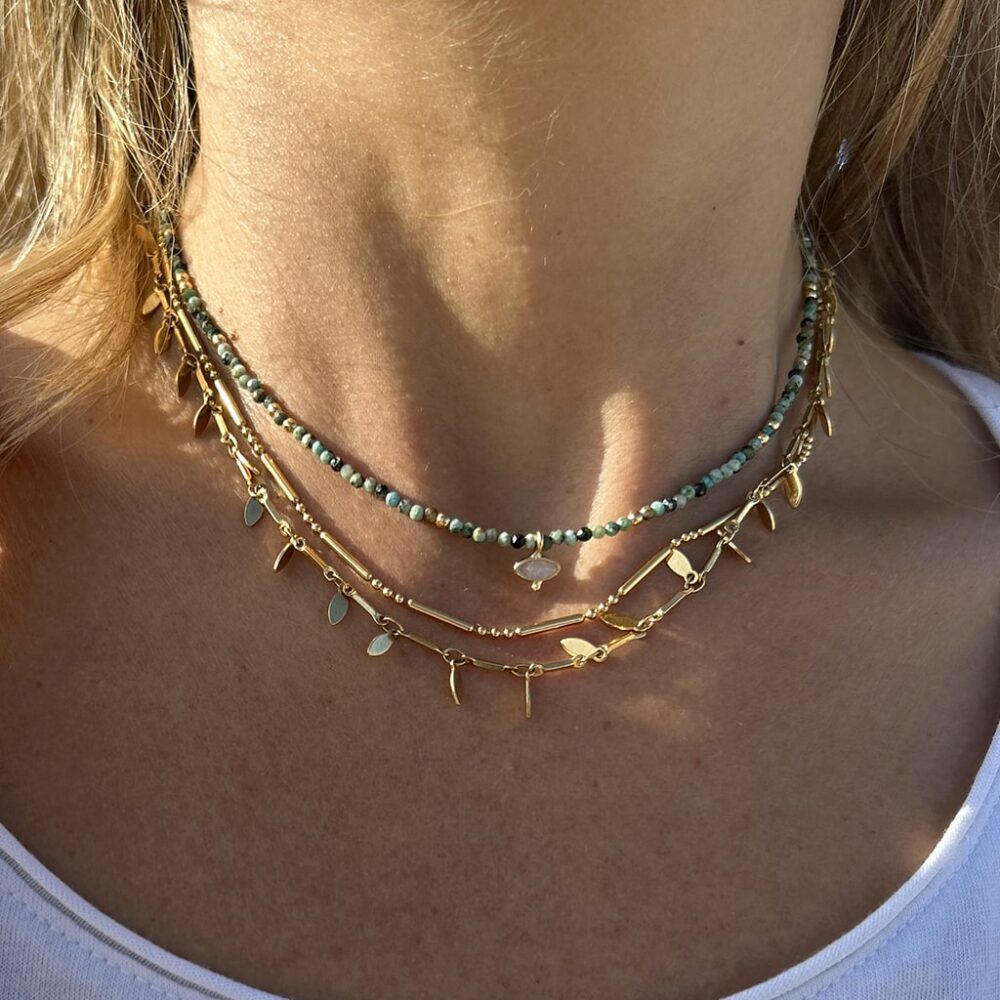 Collier perlé pendentif oeil – Image 2