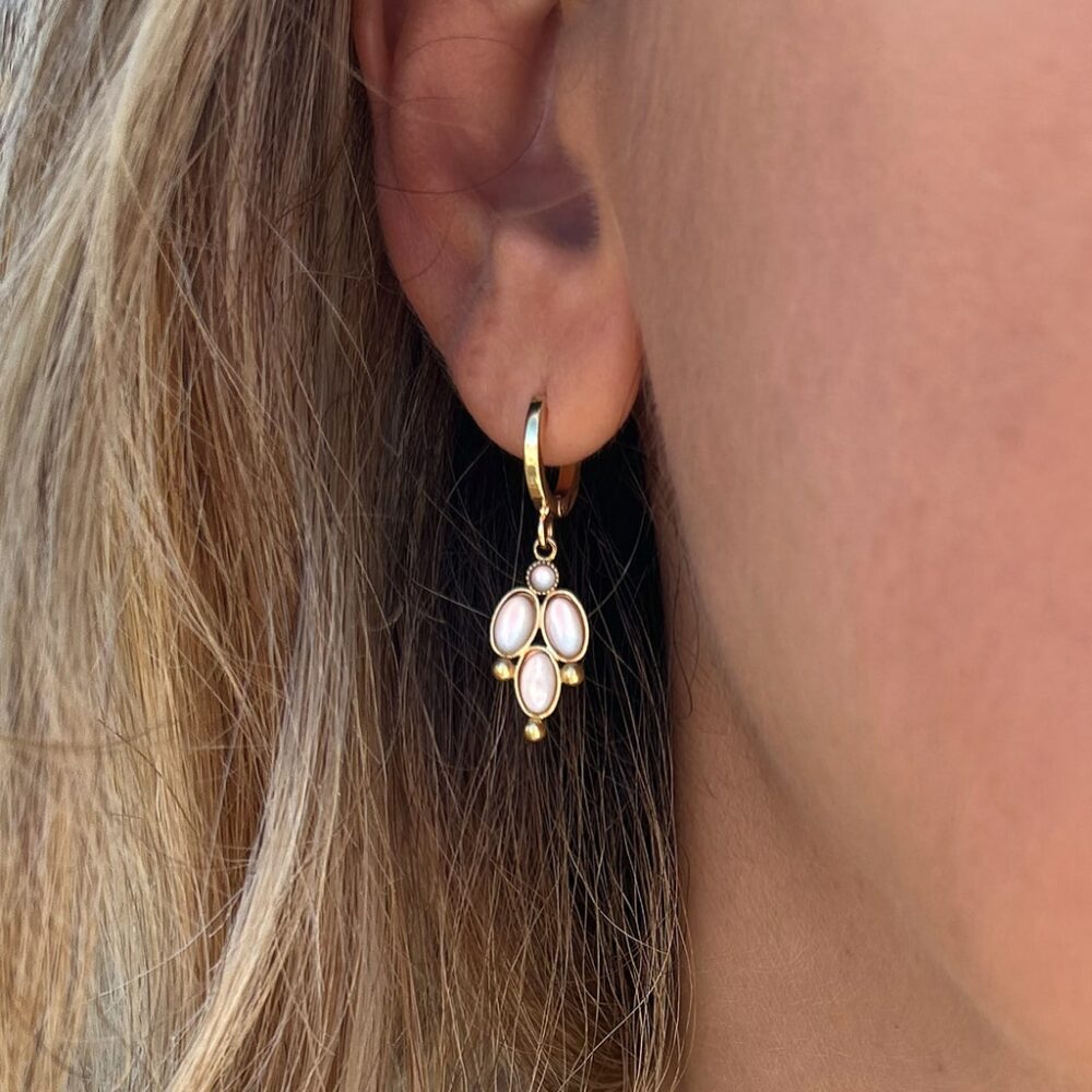 Boucles d'oreilles pendentif pierres – Image 2