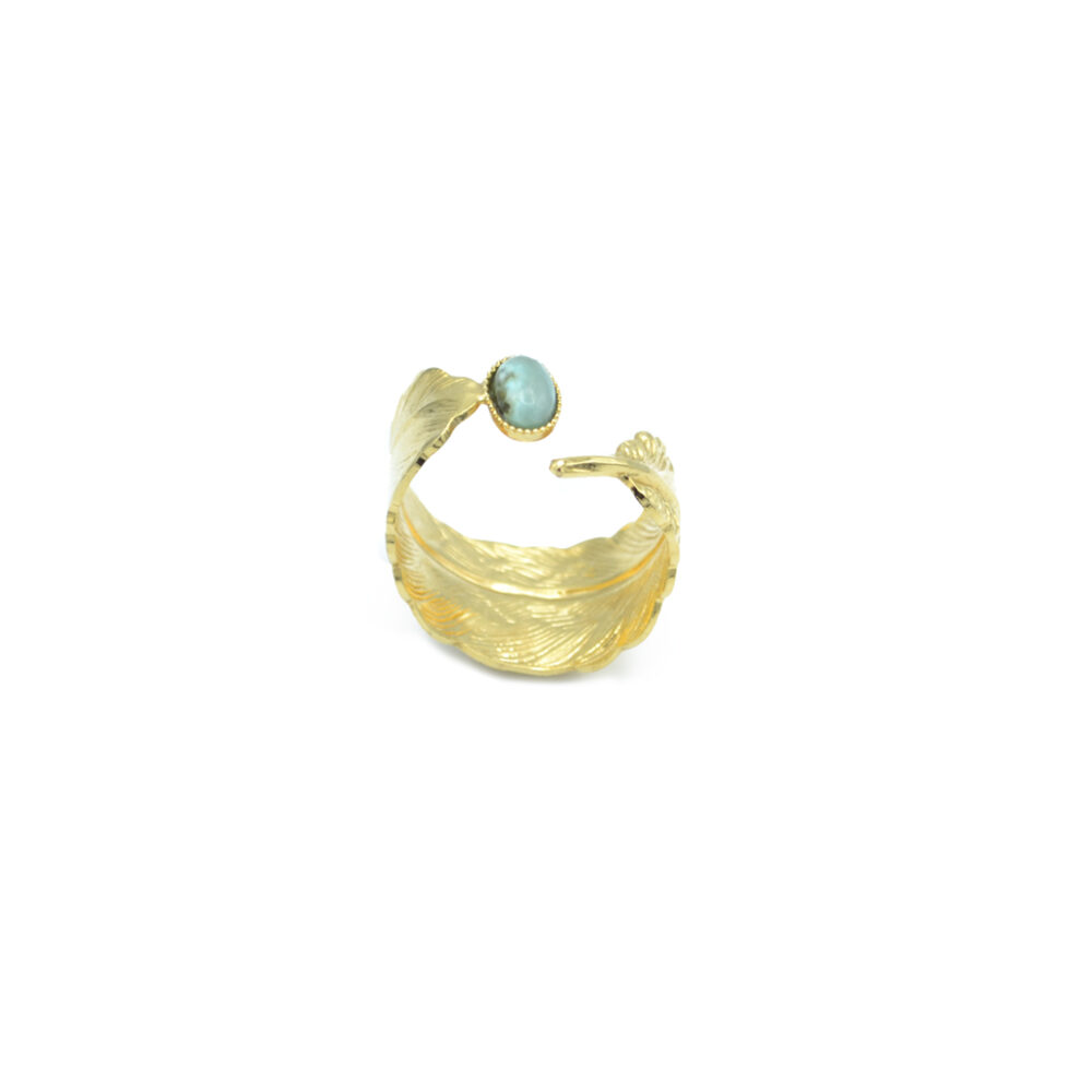 Bague plume Jaspe africain